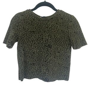 Zara Tribal Print Crop Top‎ with Raw Hem- Boho Urban Streetwear Tee